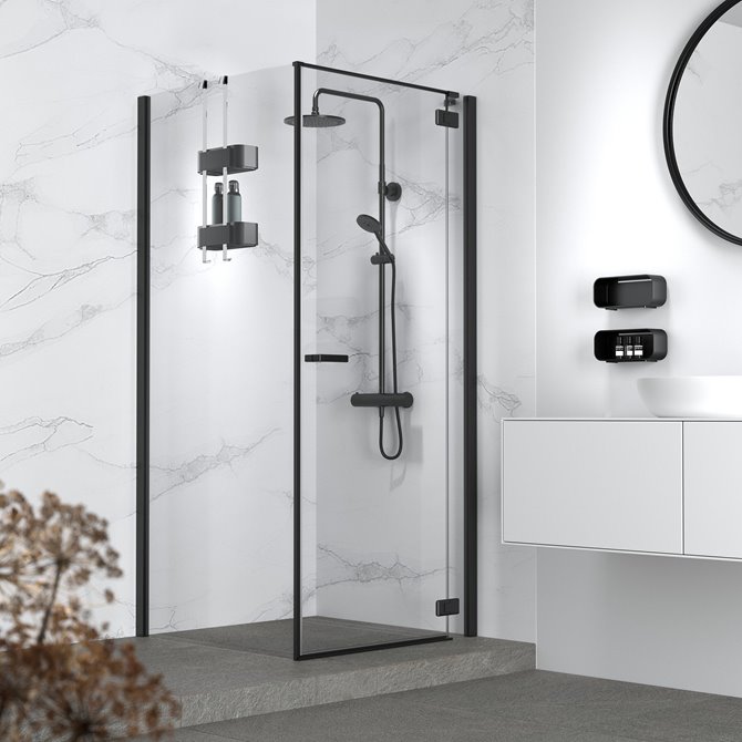 Geesa Geesa Frame Hanging shower caddy 25 cm Black Chrome